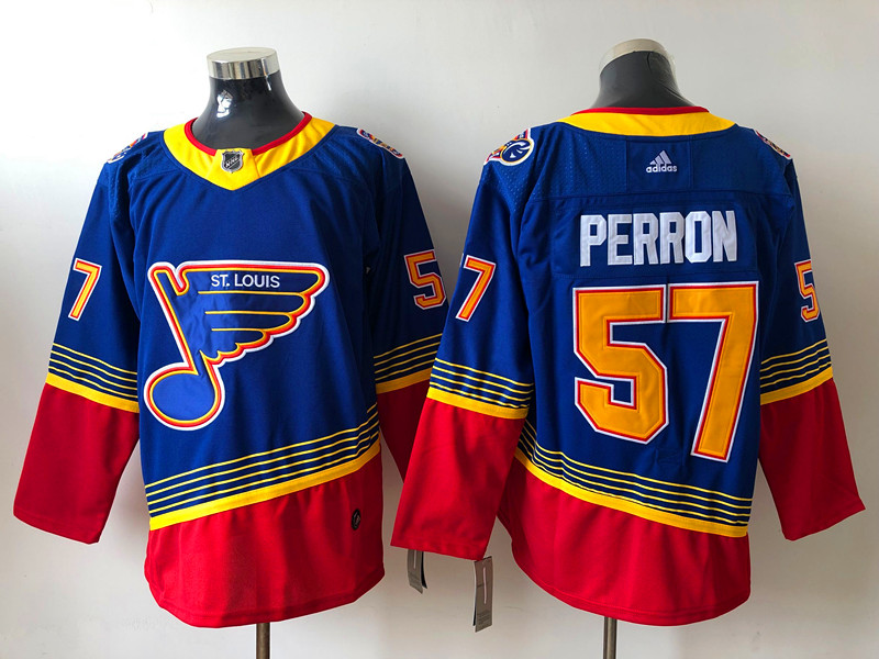 Men's St. Louis Blues David Perron #57 Blue Breakaway Jersey